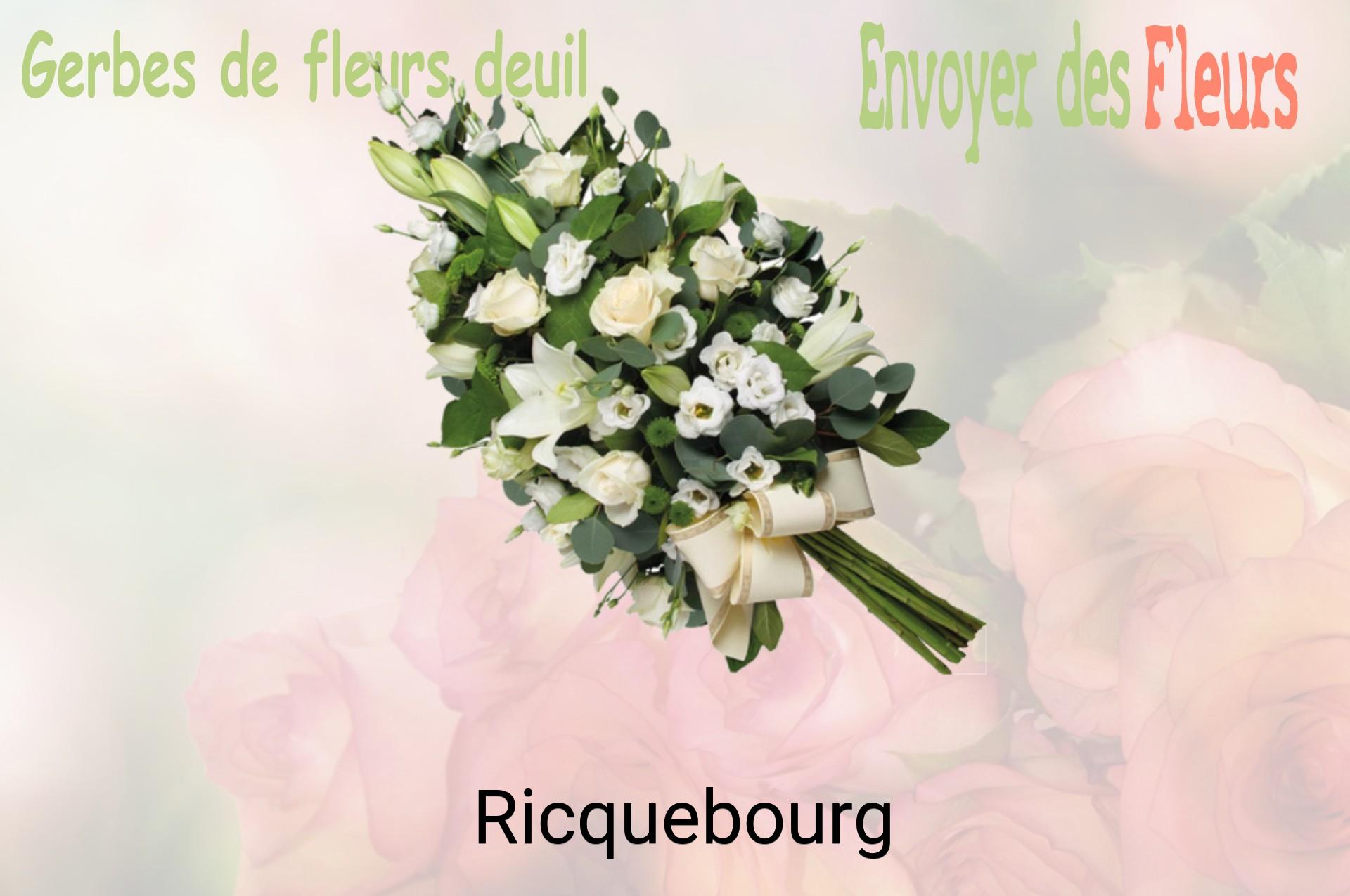 Gerbe de fleurs de deuil livrée à Ricquebourg